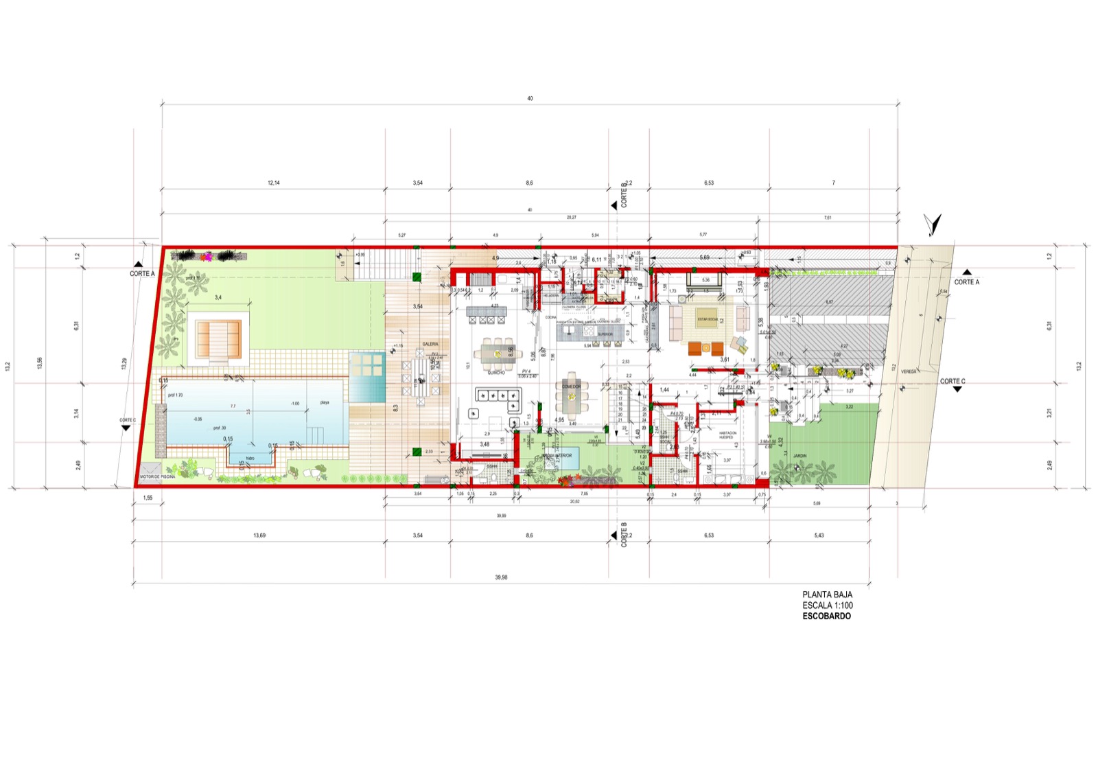 Residencia Escobardo — Plano planta baja